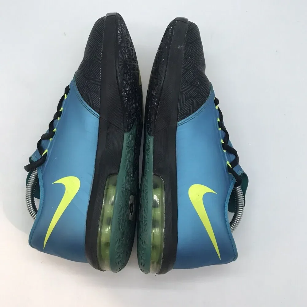 Nike KD VI 6 Athletic Sneakers Youth 5Y Black Volt Blue 599477-006 Kevin Durant